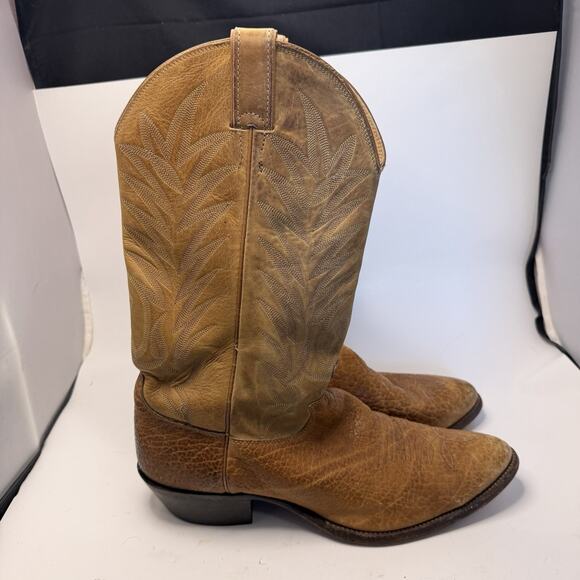 Justin Boots Calf Skin Style # 2012 Cowboy Ranch Boots Men’s 11.5 D Embroidered main image 11